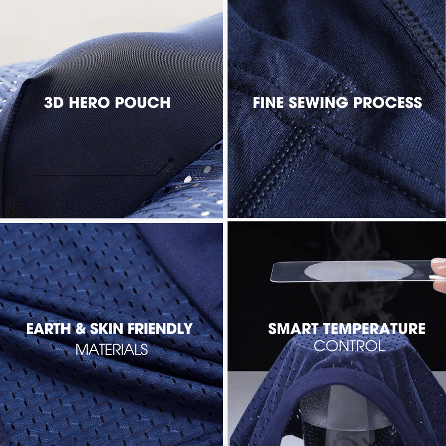 3-Pack Blue - PREMIUM BAMBOO FIBRE BOXER SHORTS 1.0